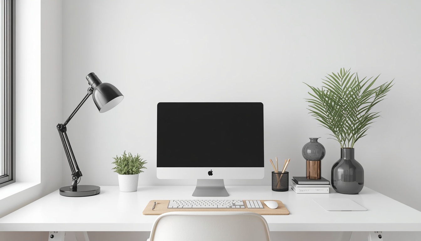 Naturwristwashin organized modern workspace with clean desk layout